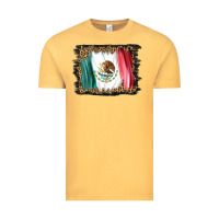 Vintage Mustard distressed mexico flag Vintage Tee - BarkalooDesign