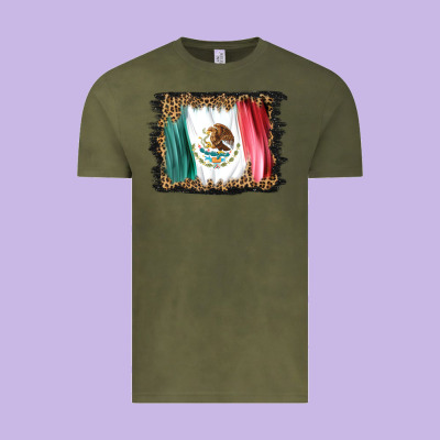Distressed Mexico Flag Vintage Tee Designed By Barkaloodesign