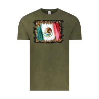 Vintage Olive distressed mexico flag Vintage Tee - BarkalooDesign