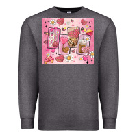 Charcoal Heather cafecito y chisme valentine's day Premium Sweatshirt - MaliasSmallBusiness