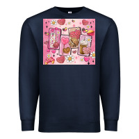Navy cafecito y chisme valentine's day Premium Sweatshirt - MaliasSmallBusiness