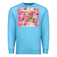 Ocean Blue cafecito y chisme valentine's day Premium Sweatshirt - MaliasSmallBusiness