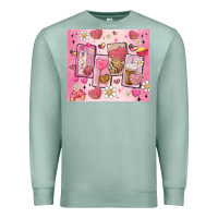 Seafoam cafecito y chisme valentine's day Premium Sweatshirt - MaliasSmallBusiness