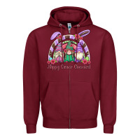 Burgundy happy easter gnomies rainbow Zipper Hoodie - Artiststas