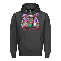 Charcoal Heather happy easter gnomies rainbow Zipper Hoodie - Artiststas
