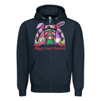 Navy happy easter gnomies rainbow Zipper Hoodie - Artiststas