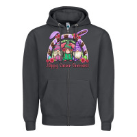 Happy Easter Gnomies Rainbow Zipper Hoodie | Teevron