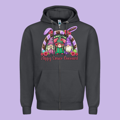 Happy Easter Gnomies Rainbow Zipper Hoodie Designed By Artiststas