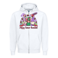 White happy easter gnomies rainbow Zipper Hoodie - Artiststas