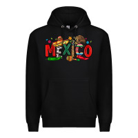 Black colorful mexico collage Premium Hoodie - LillyAllenDesigns