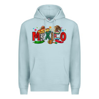 Blue Mist colorful mexico collage Premium Hoodie - LillyAllenDesigns
