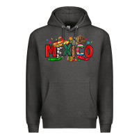 Charcoal Heather colorful mexico collage Premium Hoodie - LillyAllenDesigns