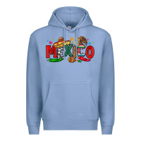 Colony Blue colorful mexico collage Premium Hoodie - LillyAllenDesigns