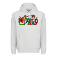 Dove Grey colorful mexico collage Premium Hoodie - LillyAllenDesigns