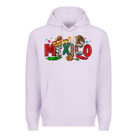 Lilac colorful mexico collage Premium Hoodie - LillyAllenDesigns