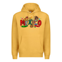 Mustard colorful mexico collage Premium Hoodie - LillyAllenDesigns