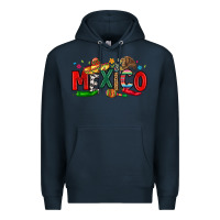 Navy colorful mexico collage Premium Hoodie - LillyAllenDesigns
