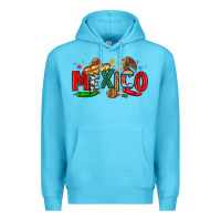 Ocean Blue colorful mexico collage Premium Hoodie - LillyAllenDesigns
