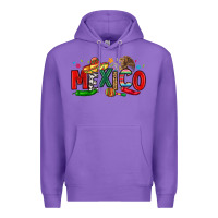 Purple colorful mexico collage Premium Hoodie - LillyAllenDesigns
