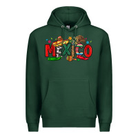 Sports Green colorful mexico collage Premium Hoodie - LillyAllenDesigns