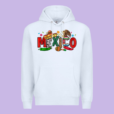 Colorful Mexico Collage Premium Hoodie Designed By Lillyallendesigns