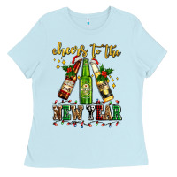 Baby Blue cheers to the new year with beers Ladies Tee - AdoDesignShop