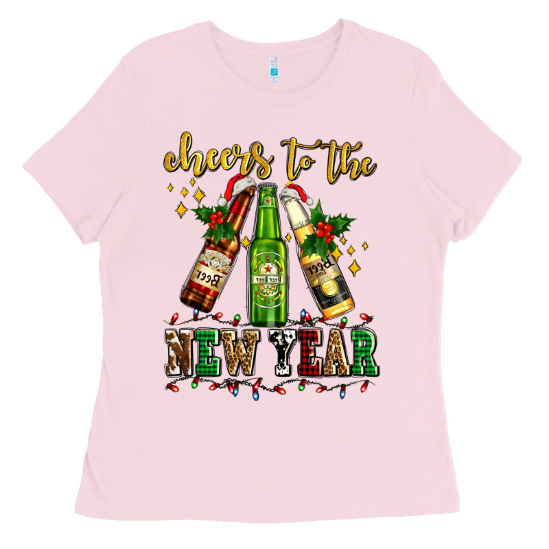 Cheers To The New Year With Beers Ladies Tee by AdoDesignShop | Teevron