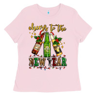 Bubblegum Pink cheers to the new year with beers Ladies Tee - AdoDesignShop