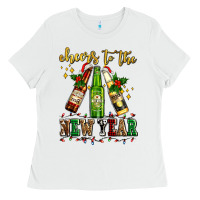 White cheers to the new year with beers Ladies Tee - AdoDesignShop