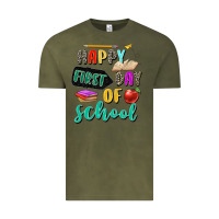 Vintage Olive happy first day of school Vintage Tee - Zillion Design Studio