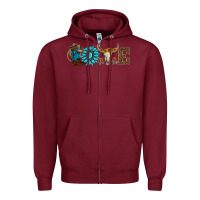 Burgundy western love Zipper Hoodie - AdoDesignShop