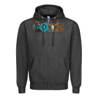Charcoal Heather western love Zipper Hoodie - AdoDesignShop