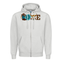 Dove Grey western love Zipper Hoodie - AdoDesignShop
