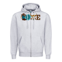 Heather Grey western love Zipper Hoodie - AdoDesignShop