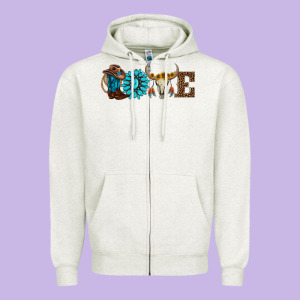 Western Love Zipper Hoodie Designed By Adodesignshop