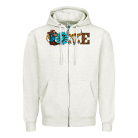 Oatmeal Heather western love Zipper Hoodie - AdoDesignShop