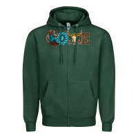 Sports Green western love Zipper Hoodie - AdoDesignShop