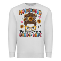 Dove Grey motherhood the perfect mix of chaos and love Premium Sweatshirt - MaliasSmallBusiness