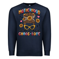 Navy motherhood the perfect mix of chaos and love Premium Sweatshirt - MaliasSmallBusiness