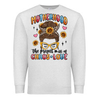 Oatmeal Heather motherhood the perfect mix of chaos and love Premium Sweatshirt - MaliasSmallBusiness