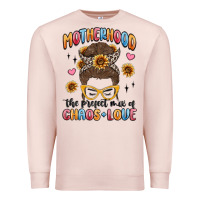 Pale Pink motherhood the perfect mix of chaos and love Premium Sweatshirt - MaliasSmallBusiness