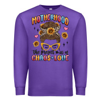 Purple motherhood the perfect mix of chaos and love Premium Sweatshirt - MaliasSmallBusiness