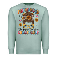 Seafoam motherhood the perfect mix of chaos and love Premium Sweatshirt - MaliasSmallBusiness