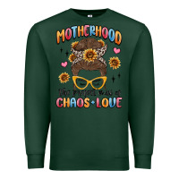 Sports Green motherhood the perfect mix of chaos and love Premium Sweatshirt - MaliasSmallBusiness