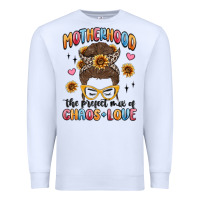 White motherhood the perfect mix of chaos and love Premium Sweatshirt - MaliasSmallBusiness