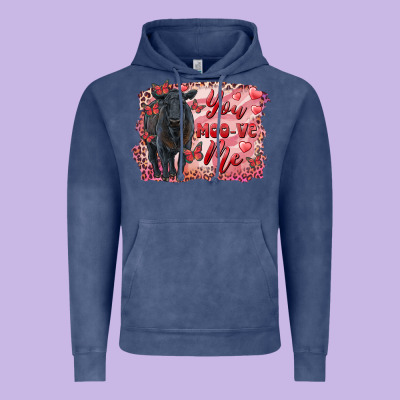 You Moo Ve  Me Black Angus Vintage Hoodie Designed By Ranaportraitstore