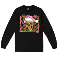 Black pink christmas skeleton Long Sleeve Tee - AdoDesignShop