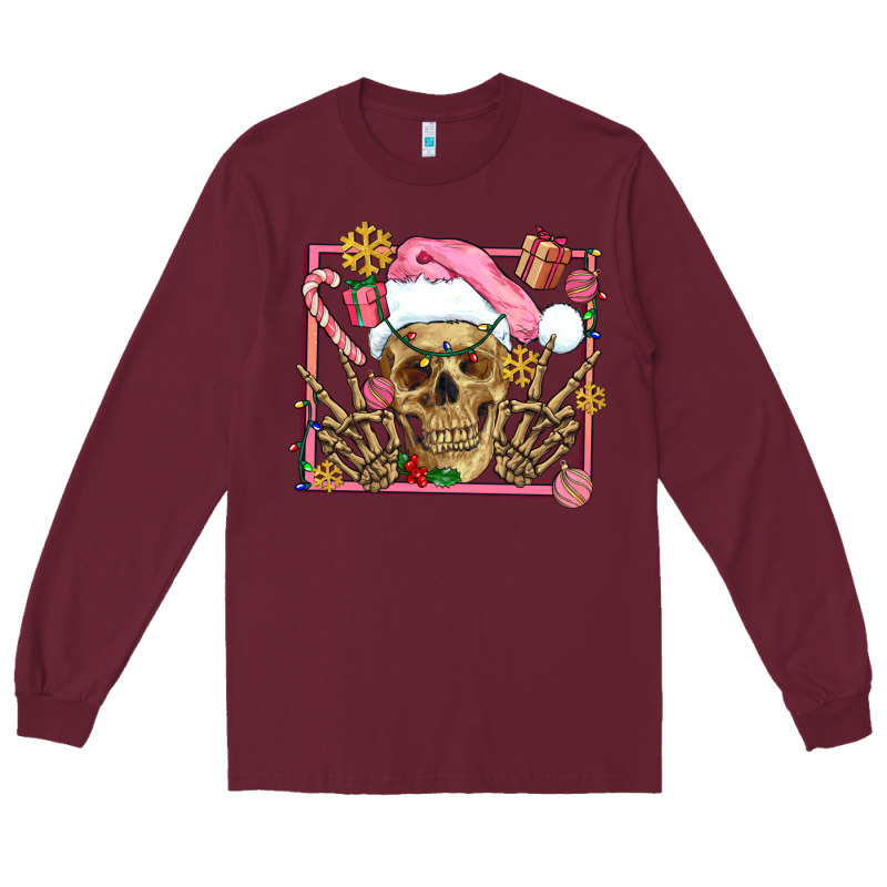 Pink Christmas Skeleton Long Sleeve Tee by AdoDesignShop | Teevron
