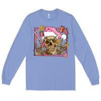 Colony Blue pink christmas skeleton Long Sleeve Tee - AdoDesignShop
