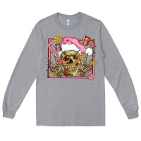 Heather Grey pink christmas skeleton Long Sleeve Tee - AdoDesignShop